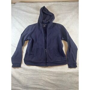 Vintage Eddie Bauer Mens Full Zip Hoodie Navy Blue Size‎ M  Made in Brunei